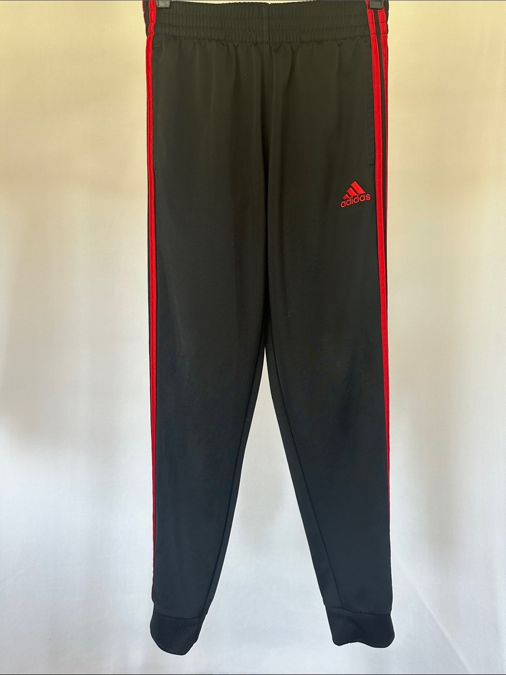 adidas Black Sweatpants with Red Side Stripes